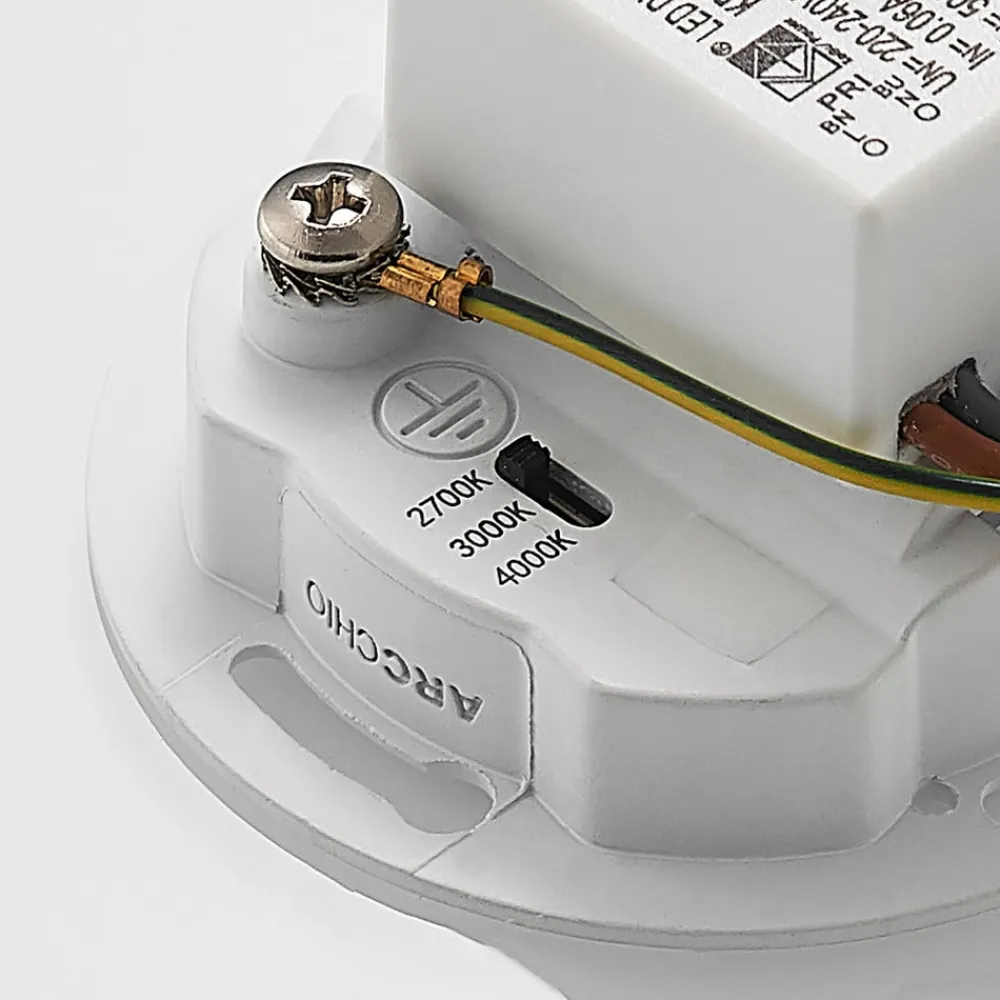 Arcchio Gang|Indbygningsspots > LED-indbygningslampe Vexi, Ø 7,8 cm, hvid, aluminium, CCT