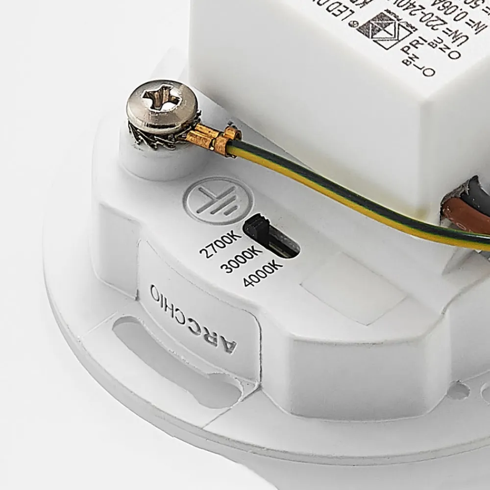 Indbygningsspots|Spotlights ^ Arcchio LED-indbygningslampe Neru, 7 cm, hvid, kantet, sensor