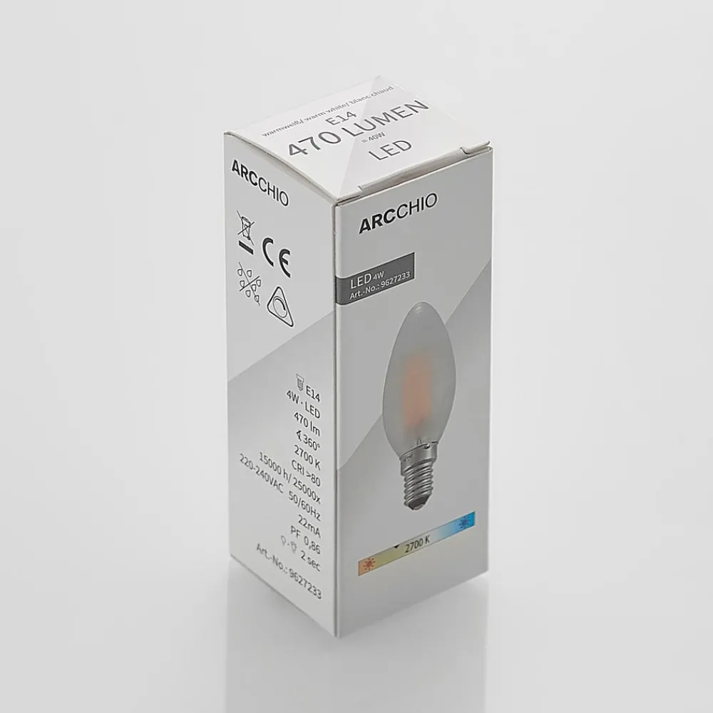 Arcchio Dæmpbar Led-Pære > LED-kertepære E14, 4 W, 2.700 K, dæmpbar, sæt med 3 stk