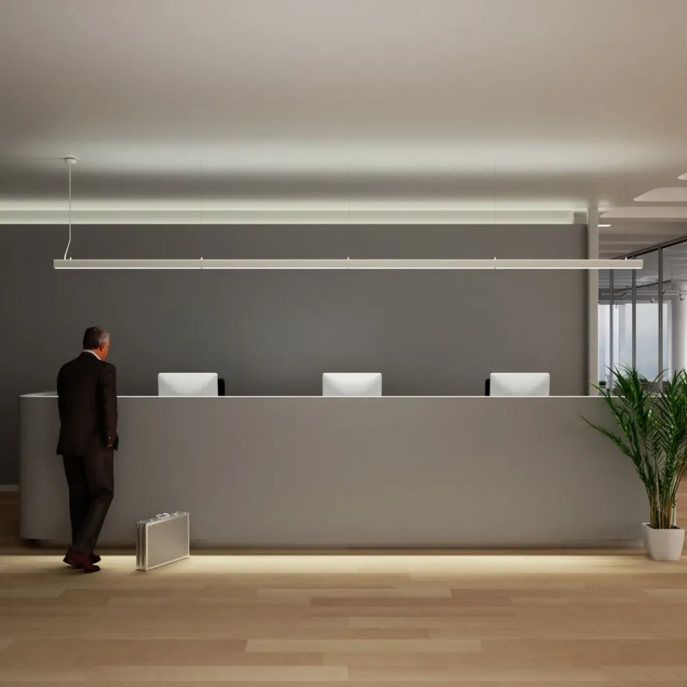 Arbejdsrum/Kontor|Pendellamper ^ Arcchio LED-kontorhængelampe Jolinda slim, metal, op/ned