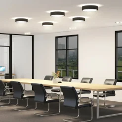 Gang|Loftlamper ^ Arcchio LED-loftlampe Vanida, sort, Ø 40 cm, op/ned