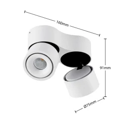 Gang|Loftlamper ^ Arcchio LED-loftspot Rotari, hvid, 2 lyskilder, 1362lm