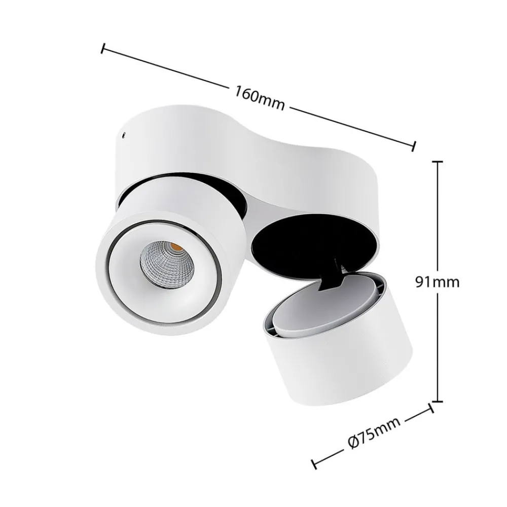 Gang|Loftlamper ^ Arcchio LED-loftspot Rotari, hvid, 2 lyskilder, 1362lm