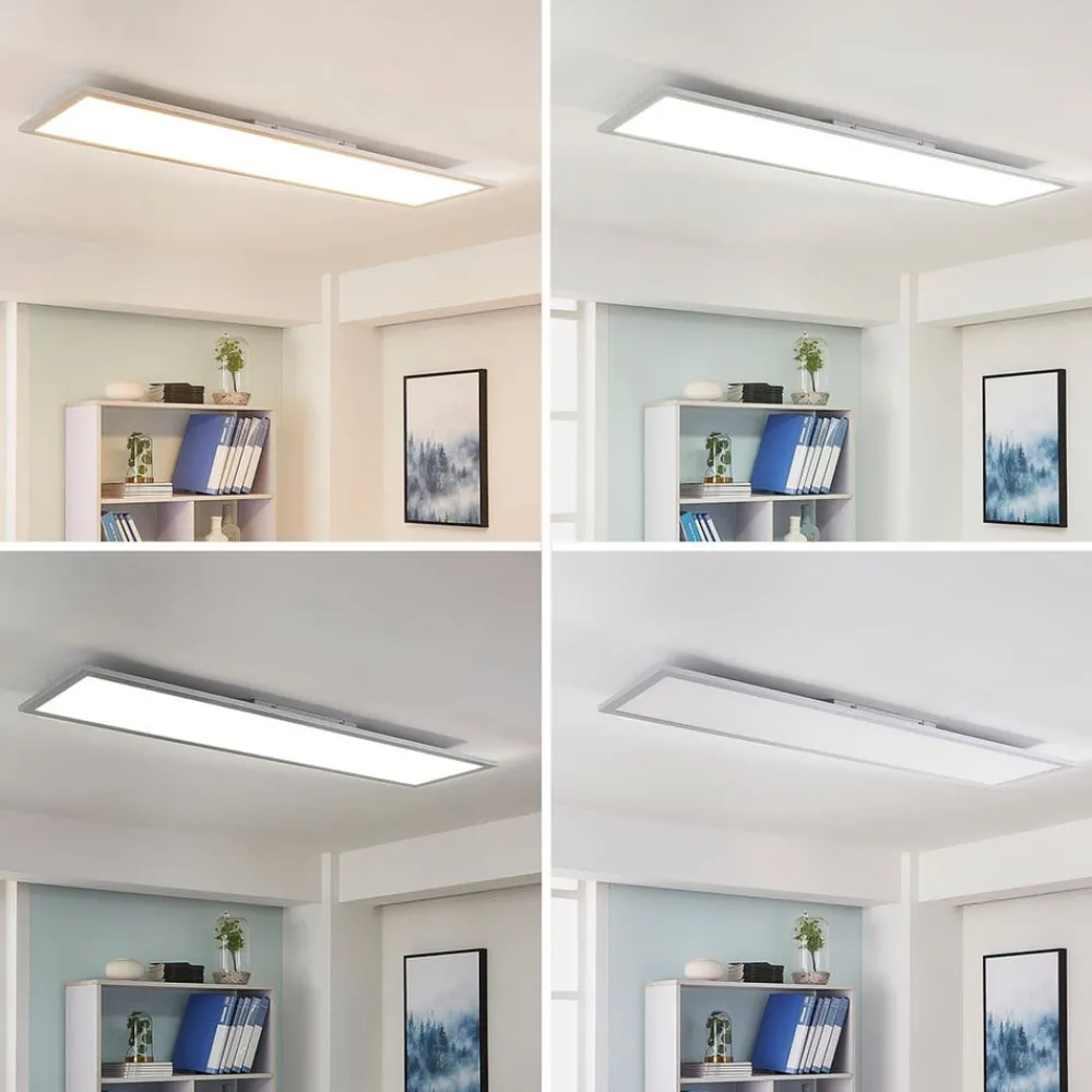 Arbejdsrum/Kontor|Loftlamper ^ Arcchio LED-panel Lysander, 32W, CCT, 119cm, sølv
