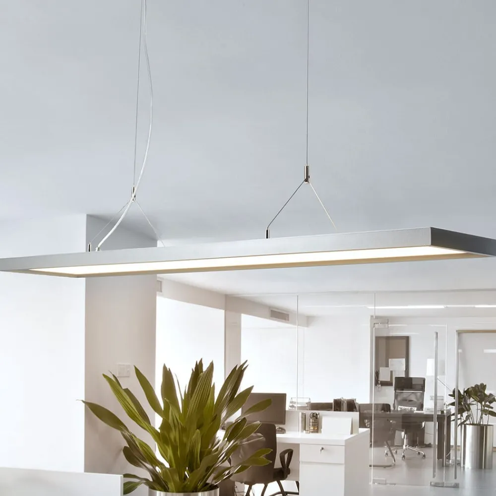 Arcchio Arbejdsrum/Kontor|Pendellamper > LED-pendellampe Dorean, sølv, metal, 120 cm