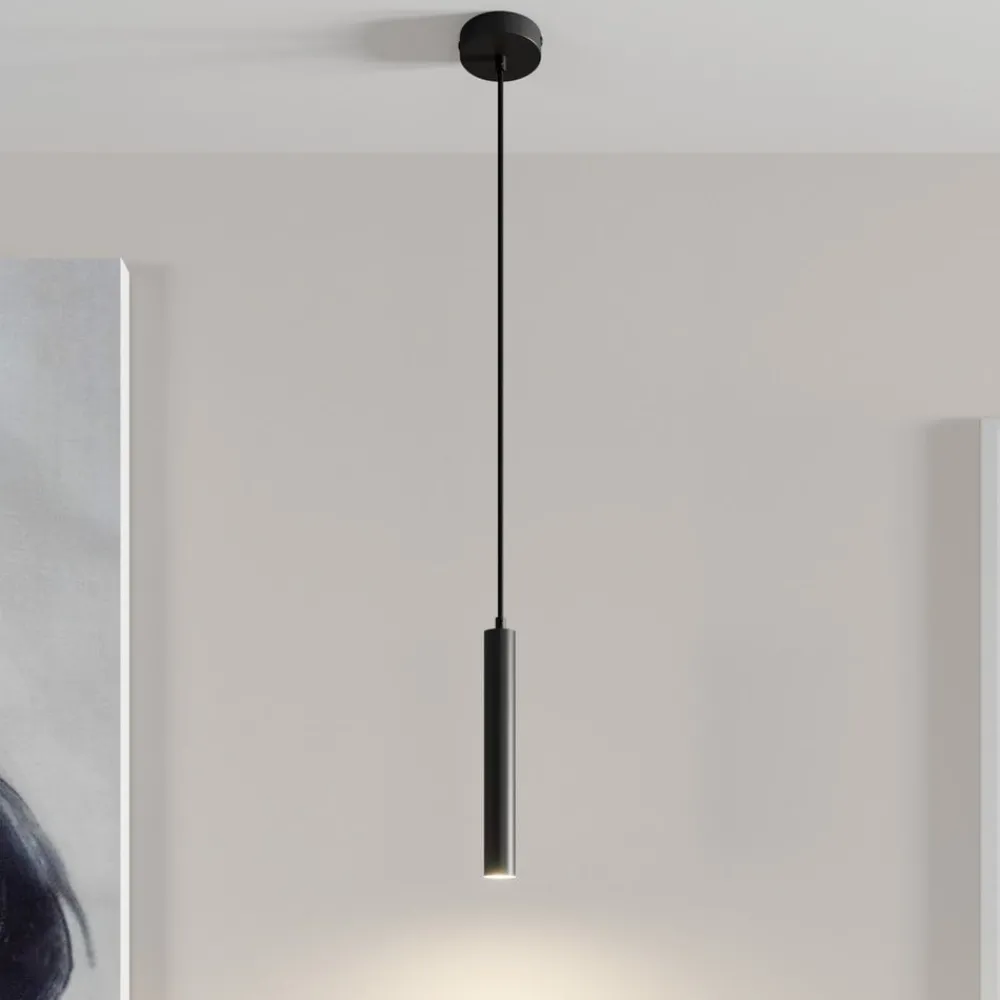 Arcchio Pendellamper > LED-pendellampe Franka, 1 lyskilde, Ø 4 cm, sort