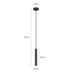Arcchio Pendellamper > LED-pendellampe Franka, 1 lyskilde, Ø 4 cm, sort