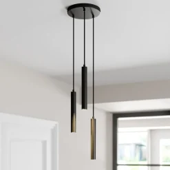 Arcchio Pendellamper > LED-pendellampe Franka, 3 lyskilder, Ø 24 cm, sort