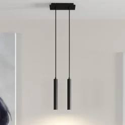 Arcchio Pendellamper > LED-pendellampe Franka, 2 lyskilder, sort, aluminium