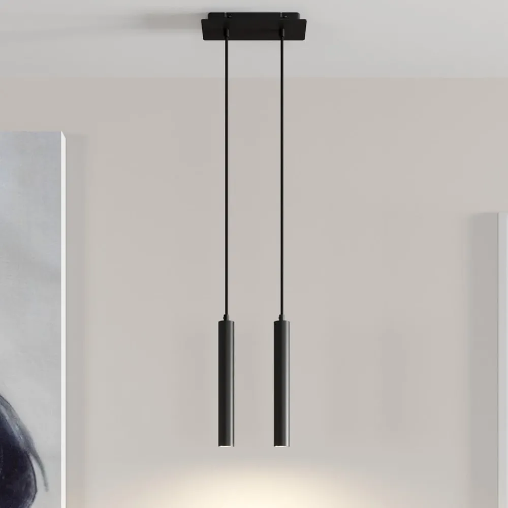 Arcchio Pendellamper > LED-pendellampe Franka, 2 lyskilder, sort, aluminium
