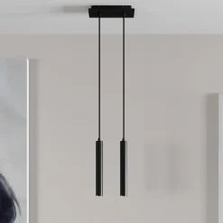 Arcchio Pendellamper > LED-pendellampe Franka, 2 lyskilder, sort, aluminium