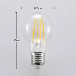 Dæmpbar Led-Pære|Filament Pære ^ Arcchio LED-pære, filament, E27, 6,5W, klar, 2.700K