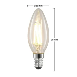 Arcchio Dæmpbar Led-Pære|Filament Pære > LED-pære, glødetråd, stearinlys, E14, 4W, klar
