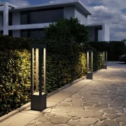 Terrassebelysning|Gadebelysning ^ Arcchio LED pullert Lienna, 90 cm, grå, metal, IP65