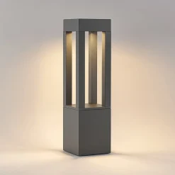 Arcchio Terrassebelysning|Gadebelysning > LED pullert Lienna, 60 cm, grå, metal, IP65