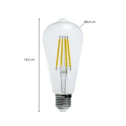 Arcchio Filament Pære|Led Pærer > LED-rustik lyspære, E27 3,8W, klar, 3000K, 806lm