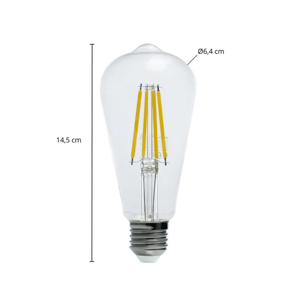 Arcchio Filament Pære|Led Pærer > LED-rustik lyspære, E27 3,8W, klar, 3000K, 806lm