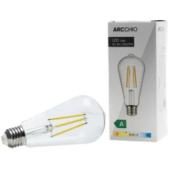 Arcchio Filament Pære|Led Pærer > LED-rustik lyspære, E27 3,8W, klar, 3000K, 806lm