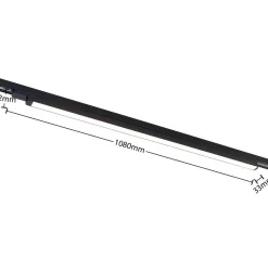 Arcchio Arbejdsrum/Kontor|Skinnesystem > LED-skinnelampe Harlow, sort, 109 cm, 3.000K