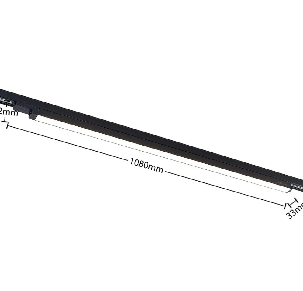 Arcchio Arbejdsrum/Kontor|Skinnesystem > LED-skinnelampe Harlow, sort, 109 cm, 3.000K