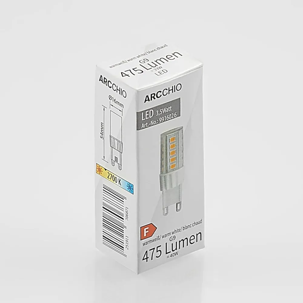 Arcchio Dæmpbar Led-Pære|Led Pærer > LED-stiftsokkelpære, G9, 4,5 W, klar, 2.700 K