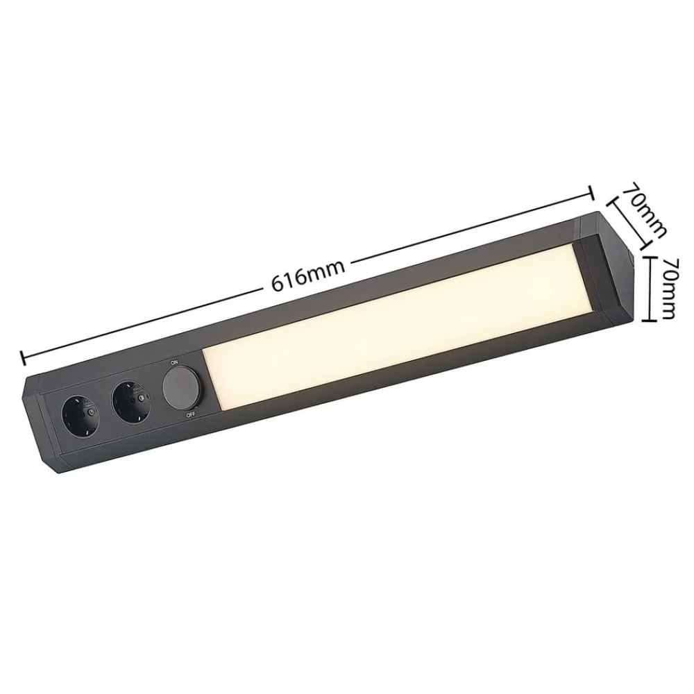 Arcchio Underskabsbelysning > LED-underskabsbelysning Ovano, 62 cm, sort, aluminium