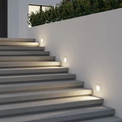 Arcchio Væglamper > LED-vægindbygningslampe Zamo, lamel, hvid, metal, IP65