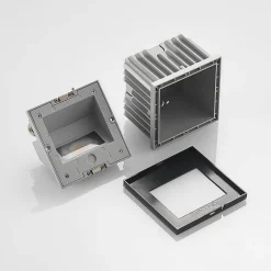 Væglamper ^ Arcchio LED-vægindbygningslampe Zamo, sort, 11 cm, IP65