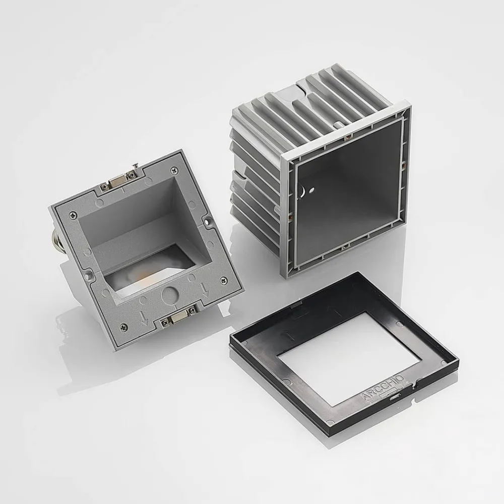 Væglamper ^ Arcchio LED-vægindbygningslampe Zamo, sort, 11 cm, IP65