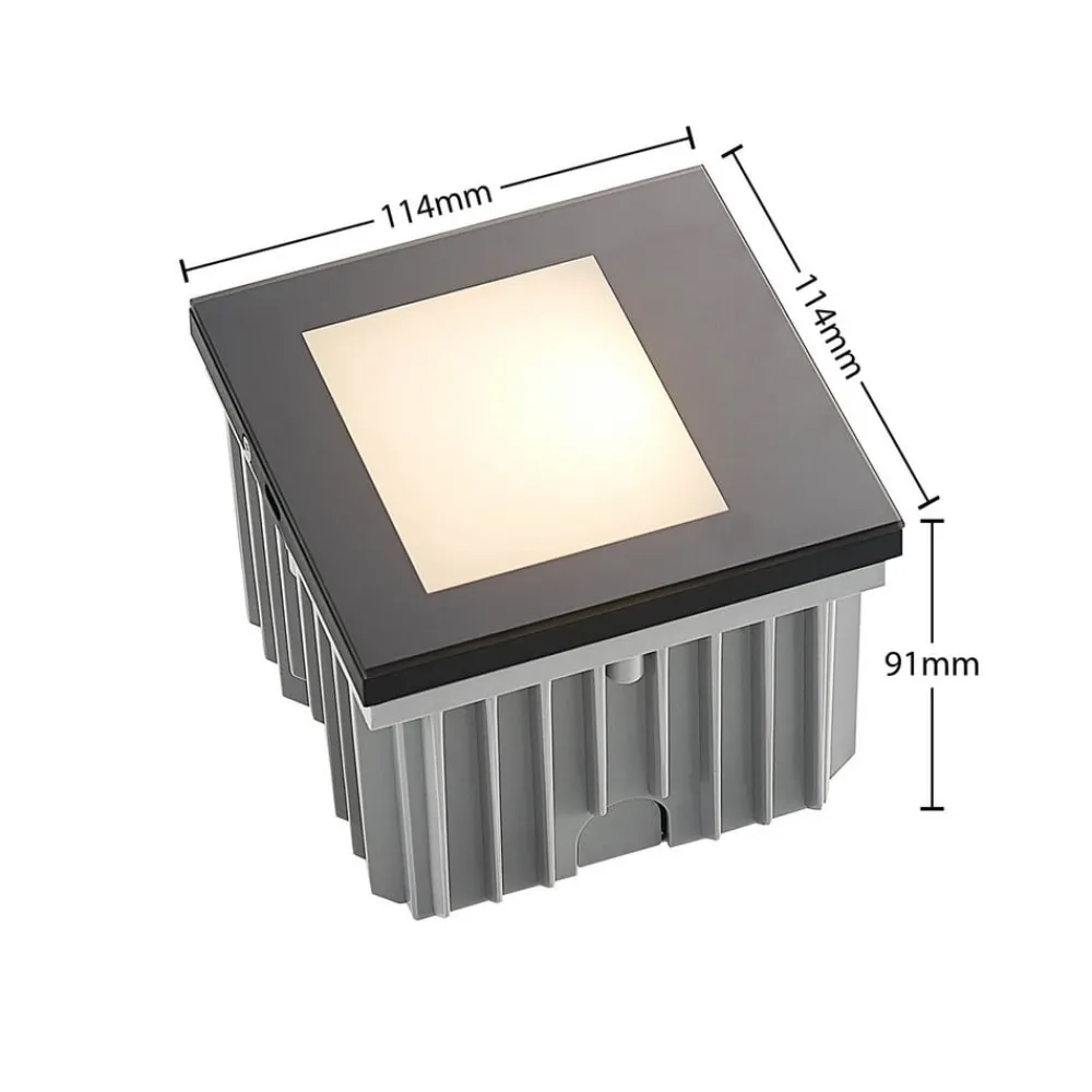 Væglamper ^ Arcchio LED-vægindbygningslampe Zamo, sort, 11 cm, IP65