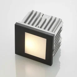 Væglamper ^ Arcchio LED-vægindbygningslampe Zamo, sort, 11 cm, IP65