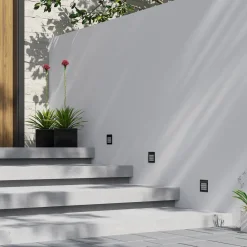 Arcchio Terrassebelysning|Væglamper > LED-vægindbygningslampe Zamo, lamel, sort, IP65