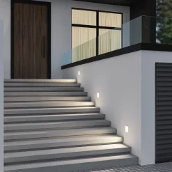 Arcchio Terrassebelysning > LED-vægindbygningslampe Zamo, hvid, 11 cm, metal, IP65