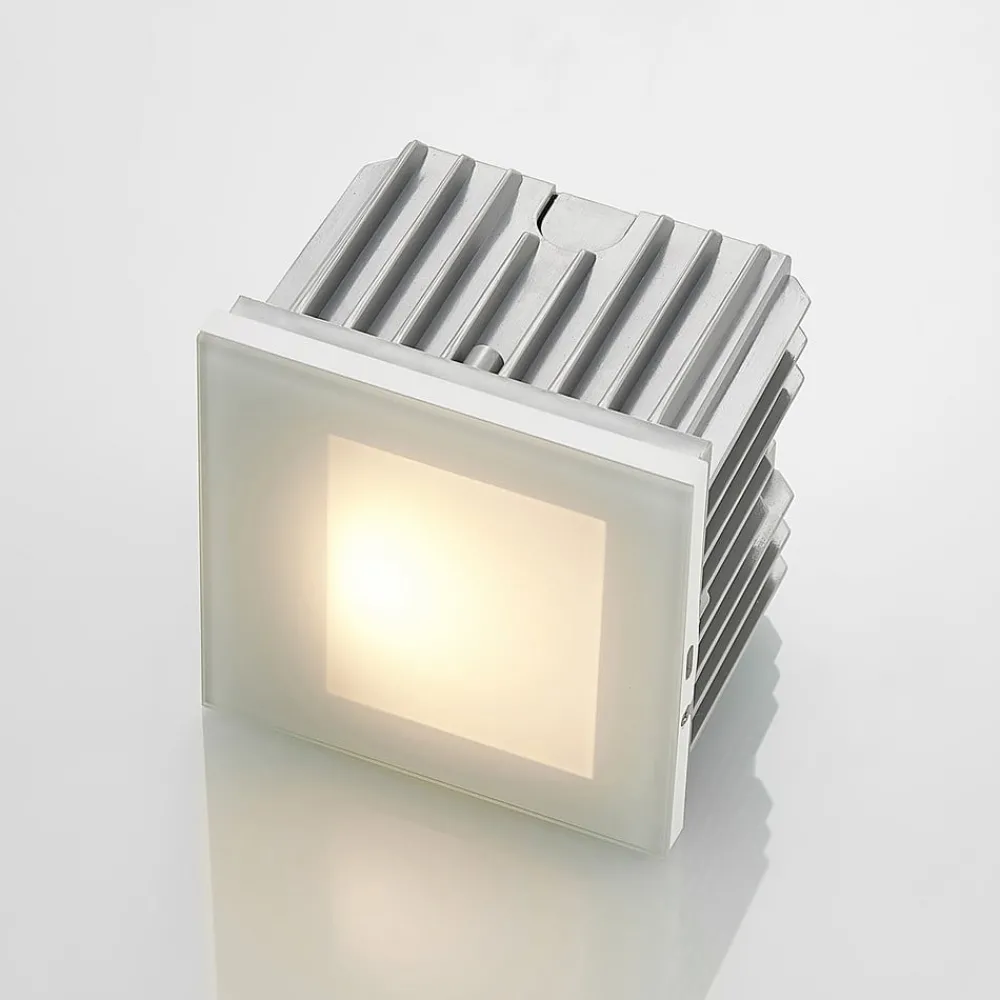 Arcchio Terrassebelysning > LED-vægindbygningslampe Zamo, hvid, 11 cm, metal, IP65