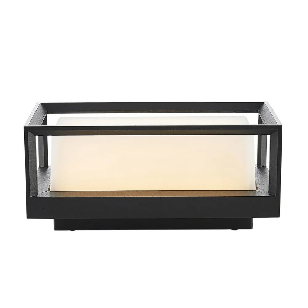 Terrassebelysning|Væglamper ^ Arcchio LED-væglampe Ismera, antracit/opal, IP65, glas