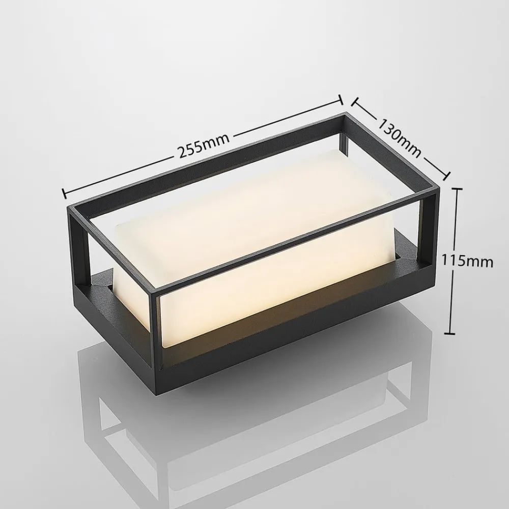 Terrassebelysning|Væglamper ^ Arcchio LED-væglampe Ismera, antracit/opal, IP65, glas