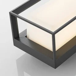 Terrassebelysning|Væglamper ^ Arcchio LED-væglampe Ismera, antracit/opal, IP65, glas