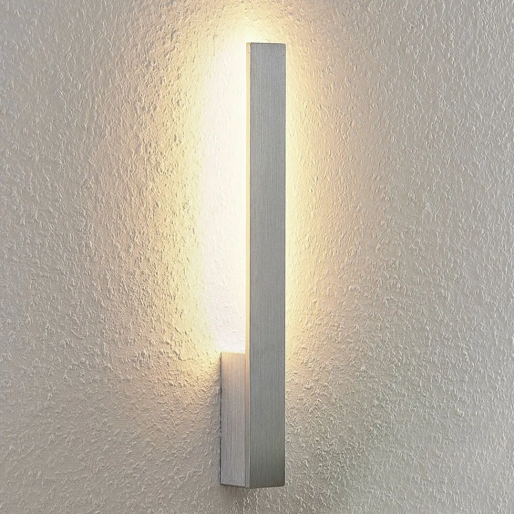Væglamper ^ Arcchio LED-væglampe Ivano, højde 43 cm, børstet aluminium