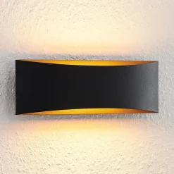 Arcchio Gang|Pendellamper > LED-væglampe Jelle, 27 cm, sort/guld, op/ned