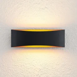 Arcchio Gang|Pendellamper > LED-væglampe Jelle, 27 cm, sort/guld, op/ned