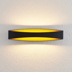 Arcchio Gang|Væglamper > LED-væglampe Jelle, 44 cm, sort/guld, op/ned
