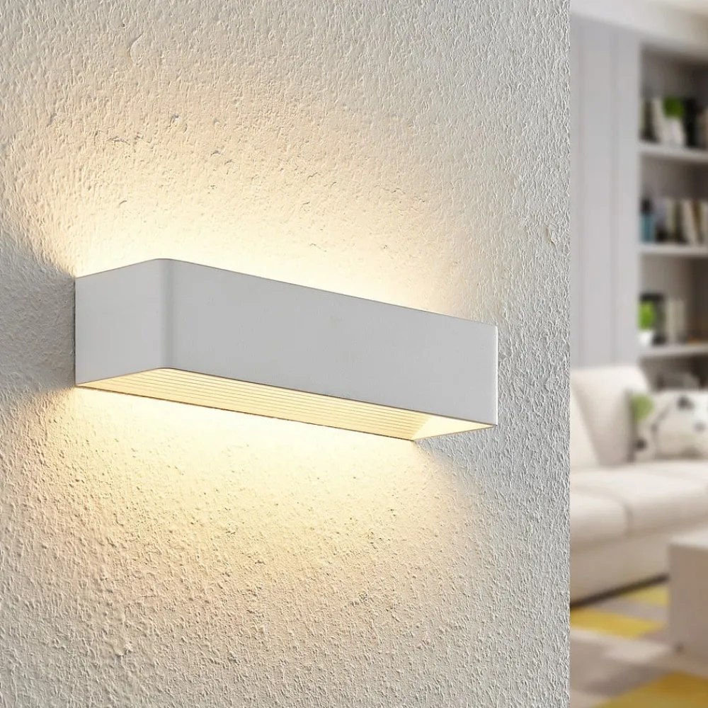 Væglamper|Væglamper ^ Arcchio LED-væglampe Karam, 37 cm, hvid, metal, op/ned