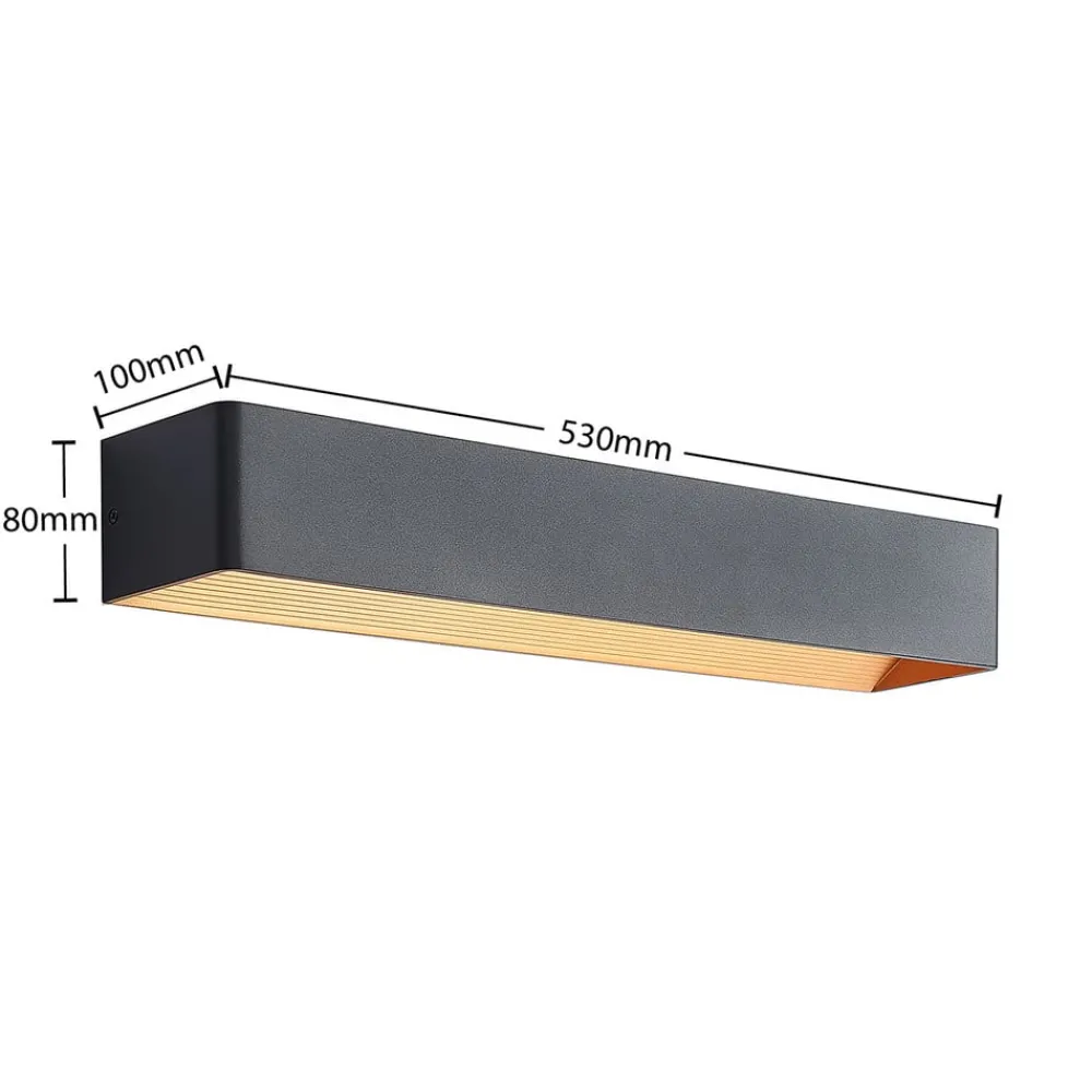 Arcchio Gang|Pendellamper > LED-væglampe Karam, 53 cm, sort, metal, op/ned
