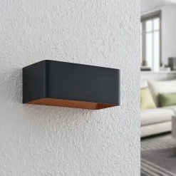 Gang|Væglamper ^ Arcchio LED-væglampe Karam, 20 cm, sort, metal, op/ned