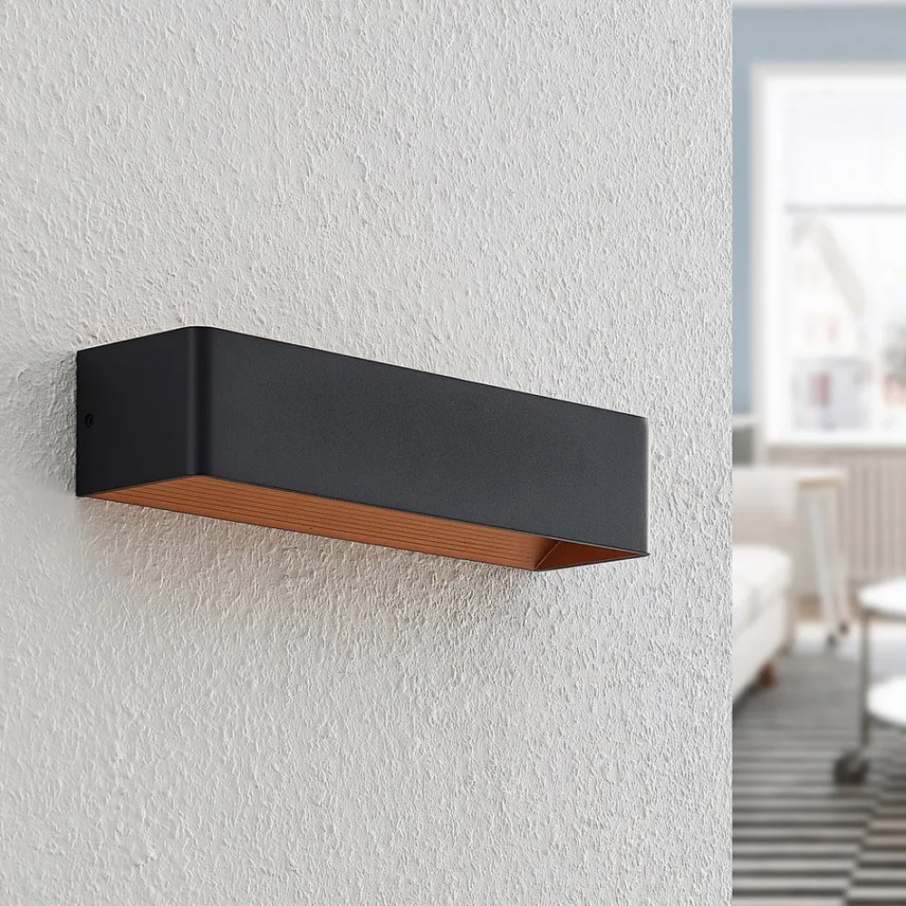 Arcchio Gang|Væglamper > LED-væglampe Karam, 37 cm, sort, metal, op/ned