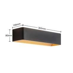 Arcchio Gang|Væglamper > LED-væglampe Karam, 37 cm, sort, metal, op/ned
