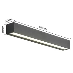 Arcchio Væglamper > LED-væglampe Lengo, 50 cm, 2 lyskilder, antracit, CCT