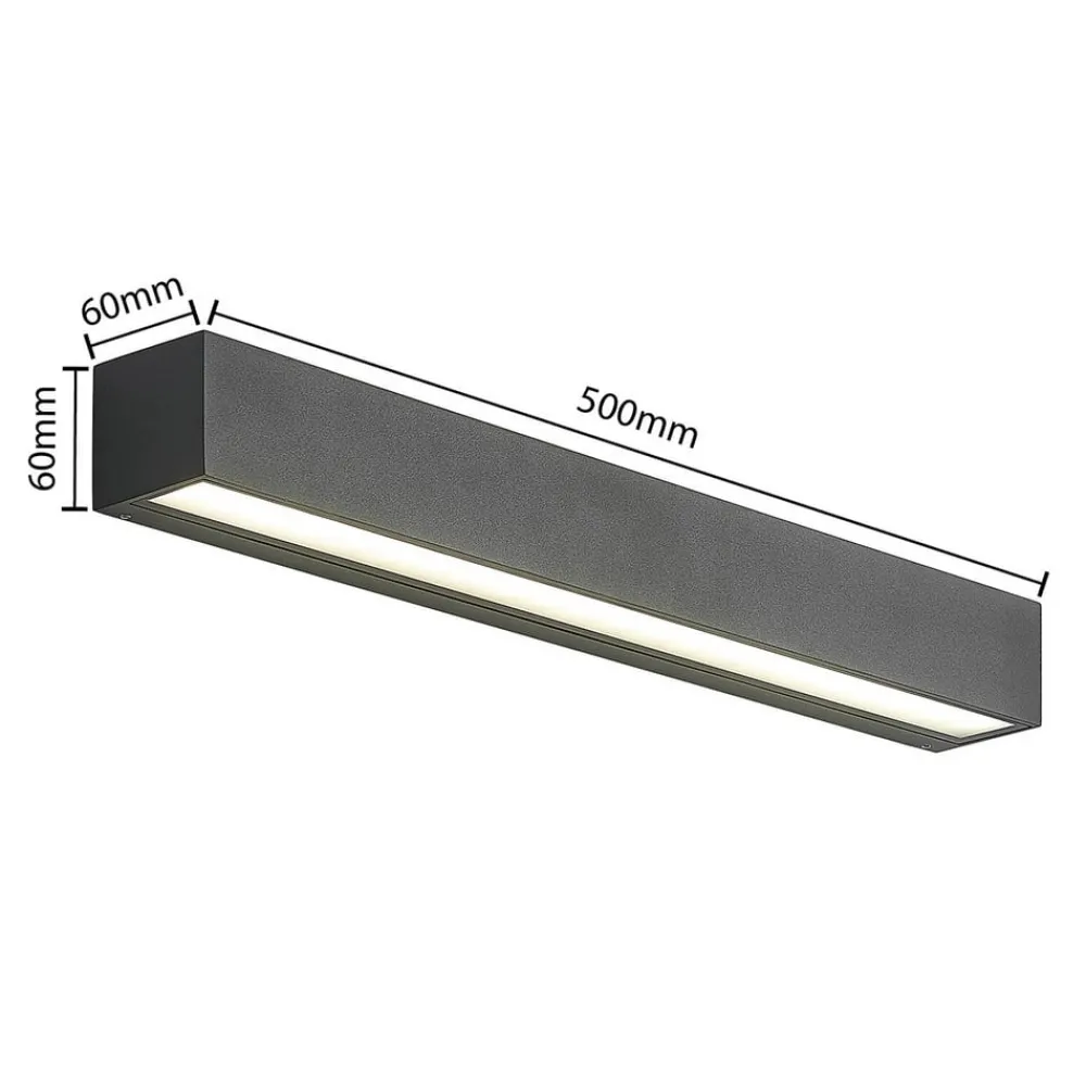 Arcchio Væglamper > LED-væglampe Lengo, 50 cm, 2 lyskilder, antracit, CCT