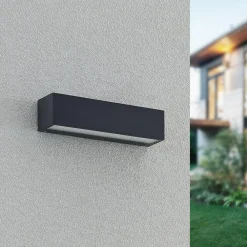 Arcchio Terrassebelysning > LED-væglampe Lengo, 25 cm, 1 lyskilde, antracit, CCT