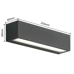Arcchio Terrassebelysning > LED-væglampe Lengo, 25 cm, 1 lyskilde, antracit, CCT